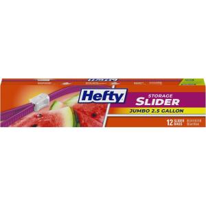 imageHefty Slider Jumbo Storage Bags 25 Gallon Size 12 CountJumbo  12 Count