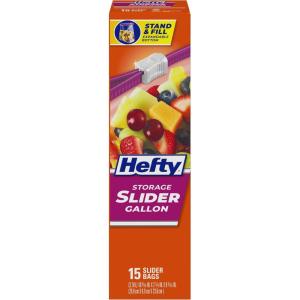 imageHefty Slider Storage Bags Gallon Size 66 CountGallon  15 Count Pack of 9