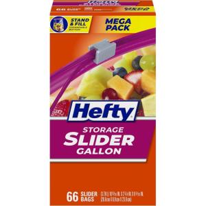 imageHefty Slider Storage Bags Gallon Size 66 CountGallon  66 Count Pack of 1