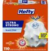 imageHefty Ultra Strong Made with 50 Recovered Materials Tall Kitchen Trash Bags Gray Unscented 13 Gallon 110 CountUnscented