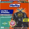 imageHefty Ultra Strong 30 Gallon Trash Bags Black Large Trash Bags 30 Gallon Size Multipurpose Break Resistant Drawstring Closure Resists Leaks Punctures and Tears Black Fabuloso Scent 50 BagsWhite
