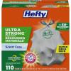 imageHefty Ultra Strong Made with 50 Recovered Materials Tall Kitchen Trash Bags Gray Unscented 13 Gallon 110 CountGrey