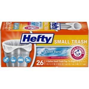 imageHefty Small Trash Bags Fabuloso Scent 4 Gallon 52 CountClean Burst