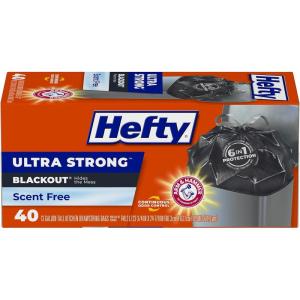 imageHefty Ultra Strong Made with 50 Recovered Materials Tall Kitchen Trash Bags Gray Unscented 13 Gallon 110 CountBlack