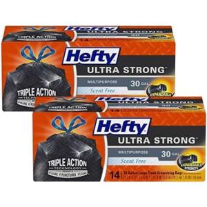 imageHefty Ultra Strong Multipurpose Large Trash Bags Black Unscented 30 Gallon 25 Count Pack of 1Black