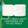imageHefty ECOSAVE 1 Compartment Hinged Lid Containers 9 x 9 Inch 50 Count Pack of 2 100 Total3 Compartment 9x9  100 Total