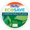imageHefty ECOSAVE Compostable Paper Plates 834 Inch 60 CountWhite