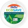 imageHefty ECOSAVE Compostable Paper Plates 834 Inch 60 CountWhite