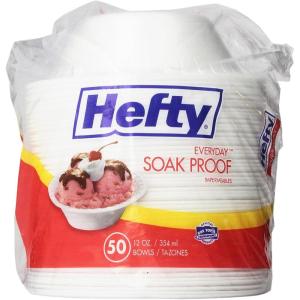 imageHefty Everyday SoakProof Foam Bowls 12 Ounce 50 CountBowl