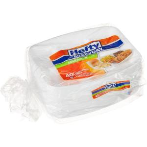 imageHefty Everyday SoakProof Foam Compartment Tray White 9 x 11 Inch 40 Count Pack of 6 240 Total