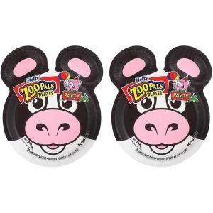 imageHefty Zoo Pals Party Edition Paper Plates for Kids Assorted Animal Designs 775 Inches with Two Dipping Compartments 20 Count20 Count Pack of 2