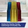 imageHefty Party On Disposable Plastic Cups Assorted 16 Ounce 100 Count18 OZ  54 Count Pack of 1