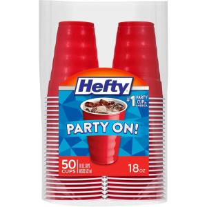 imageHefty Party On Disposable Plastic Cups Red 18 Ounce 30 Count18 Ounce