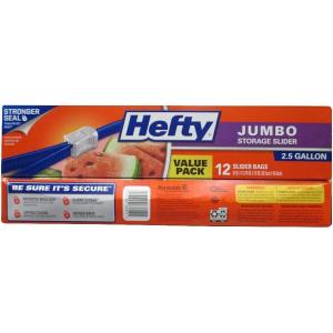 imageHefty Slider Jumbo Storage Bags 25 Gallon Size 15 Count Pack of 3 45 Total108 Count