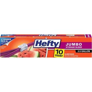 imageHefty Slider Jumbo Storage Bags 25 Gallon Size 15 Count Pack of 3 45 Total90 Count