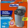imageHefty Ultra Strong 13 Gallon Trash Bags Tall Kitchen Trash Bags 13 Gallon Size Drawstring Closure Continuous Odor Control White Clean Burst Scent 110 BagsBlack