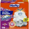 imageHefty Ultra Strong 13 Gallon Trash Bags Tall Kitchen Trash Bags 13 Gallon Size Drawstring Closure Continuous Odor Control White Clean Burst Scent 110 BagsFabuloso