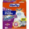 imageHefty Ultra Strong 13 Gallon Trash Bags Tall Kitchen Trash Bags 13 Gallon Size Drawstring Closure Continuous Odor Control White Clean Burst Scent 110 BagsFabuloso