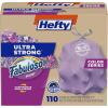 imageHefty Ultra Strong 13 Gallon Trash Bags Tall Kitchen Trash Bags 13 Gallon Size Drawstring Closure Continuous Odor Control White Clean Burst Scent 110 BagsPurple