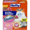 imageHefty Ultra Strong 13 Gallon Trash Bags Tall Kitchen Trash Bags 13 Gallon Size Resist Leaks Punctures and Rips Continuous Odor Control White Fabuloso Watermelon Scent 80 Bags
