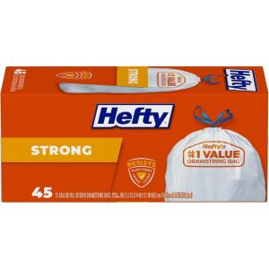 imageHefty Strong Tall Kitchen Trash Bags Unscented 13 Gallon 45 Count45 Count Pack of 1