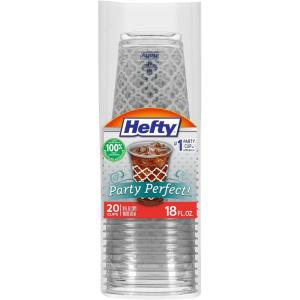 imageHefty Party Perfect Printed Clear Plastic Cups 18 Ounce 20 Count