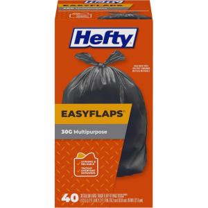 imageHefty Easy Flaps Multipurpose Large Trash Bags 30 Gallon 40 Count40 Count Pack of 1