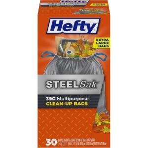 imageHefty Steelsak Heavy Duty Large Trash Bags Gray Unscented 39 Gallon 30 Count30 Count Pack of 1