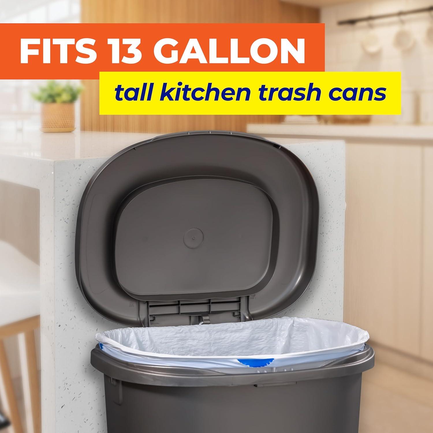 imageHefty Essentials Drawstring 13 Gallon Kitchen Trash Bags 45 Count Tall Unscented Trash Bags for Kitchens Home Offices or Laundry Rooms Easy to Tie Lift and Carry White