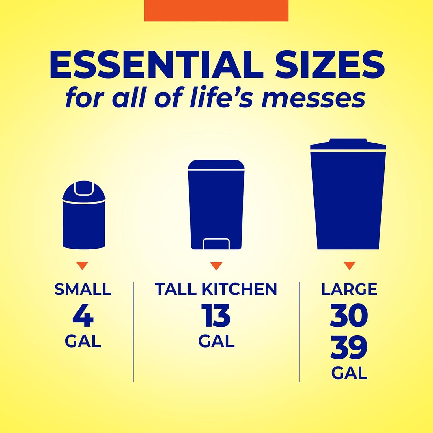 imageHefty Essentials Flap Tie 4 Gallon Trash Bags 52 Count Small Scented Trash Bags for Bathrooms Bedrooms Dorm Rooms Home Offices and More Fresh Linen Scent White