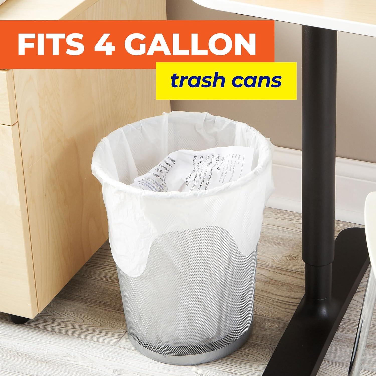 imageHefty Essentials Flap Tie 4 Gallon Trash Bags 52 Count Small Scented Trash Bags for Bathrooms Bedrooms Dorm Rooms Home Offices and More Fresh Linen Scent White