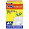 imageHefty Essentials Drawstring 13 Gallon Kitchen Trash Bags 45 Count Tall Unscented Trash Bags for Kitchens Home Offices or Laundry Rooms Easy to Tie Lift and Carry White