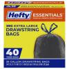 image:imageHefty Essentials Extra Large 39 Gallon Trash Bags 40 Count Extra Large Trash Bags for Landscaping Yard Waste Basement Cleanouts Home Remodeling and More Scent Free Black