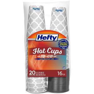 image:imageHefty Disposable Hot Cups with Lids 16 Ounce 20 Count