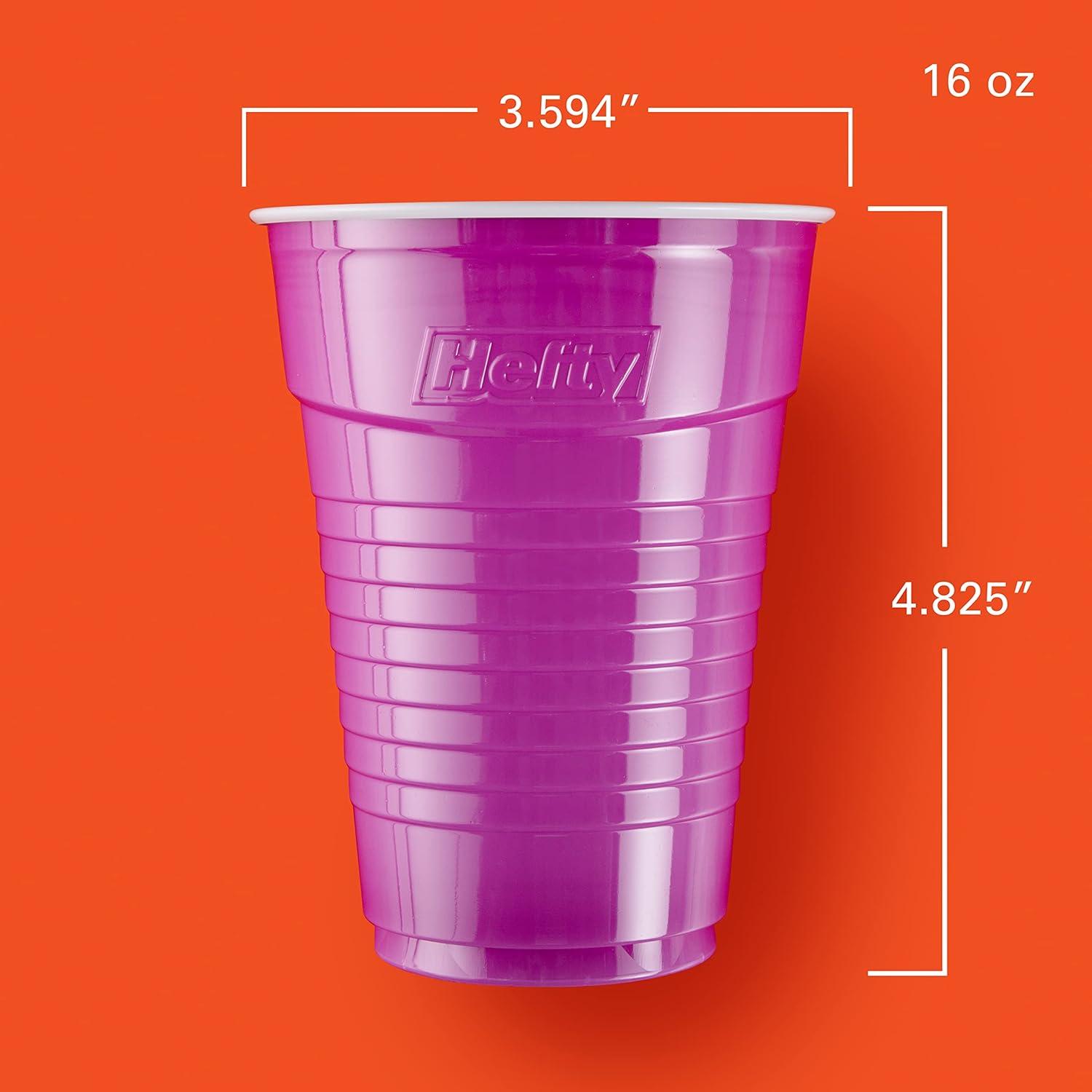 image:imageHefty Party On Disposable Plastic Party Cups 76 Count 16 Oz Cups in Assorted Patriotic Colors and 18 Oz Clear Cups with Festive Firework Print for Fourth of July Celebrations and Summer EntertainingAssorted