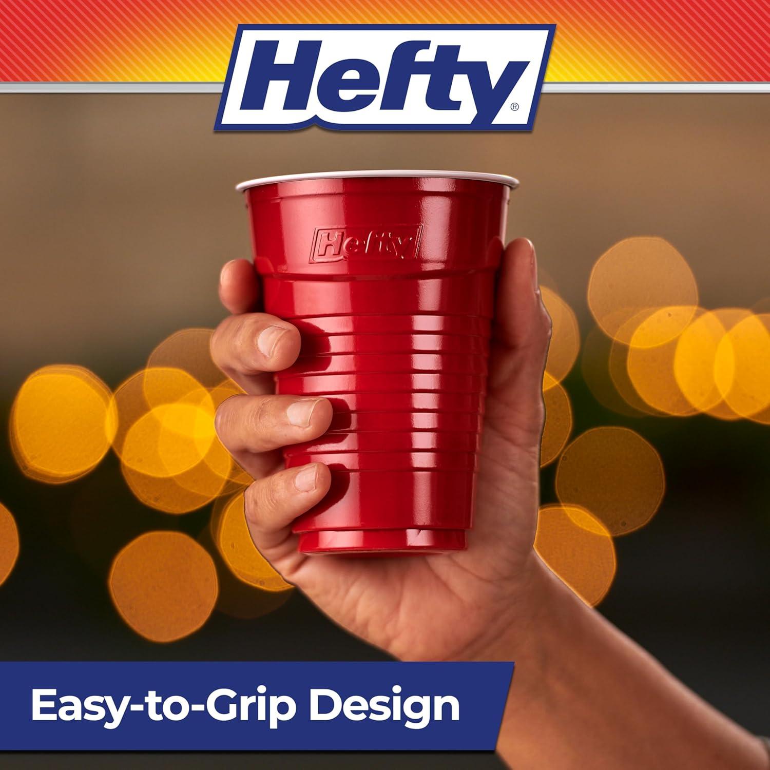 image:imageHefty Party On Disposable Plastic Party Cups 76 Count 16 Oz Cups in Assorted Patriotic Colors and 18 Oz Clear Cups with Festive Firework Print for Fourth of July Celebrations and Summer EntertainingFestive