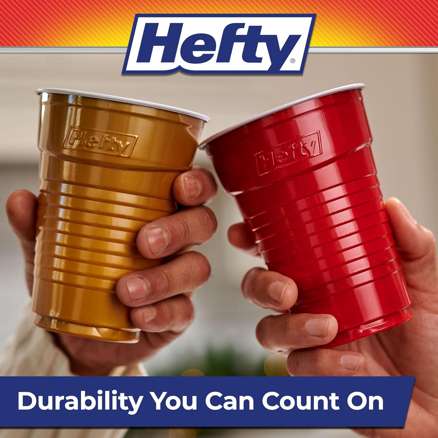 image:imageHefty Party On Disposable Plastic Party Cups 76 Count 16 Oz Cups in Assorted Patriotic Colors and 18 Oz Clear Cups with Festive Firework Print for Fourth of July Celebrations and Summer EntertainingFestive