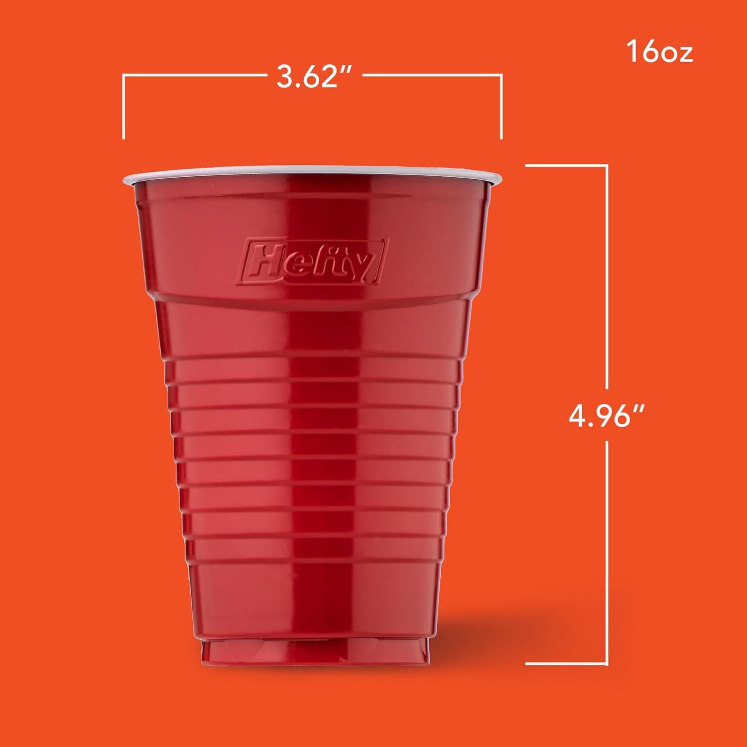 image:imageHefty Party On Disposable Plastic Party Cups 76 Count 16 Oz Cups in Assorted Patriotic Colors and 18 Oz Clear Cups with Festive Firework Print for Fourth of July Celebrations and Summer EntertainingFestive